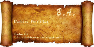Bahis Amrita névjegykártya